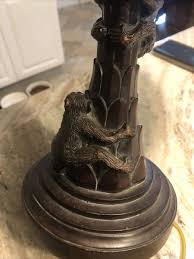2 Monkeys Climbing Tropical Palm Tree Table Lamp 26 in | eBay