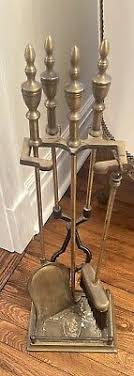 Antique Fireplace Tools Set Lady Barbola Swag Ribbon Victorian Metal Vtg | eBay