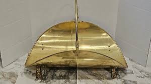 Vintage Brass Fireplace Log Firewood Holder Claw Feet 14" x 22" | eBay
