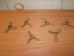 Set of Six Vintage Solid Brass Swivels for Crafts ...