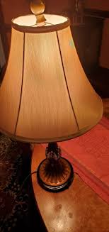 Bronze Metal, Double Ringed,leafed Lamp With Beige Lamp Shade and Bronze Finial - Etsy Canada