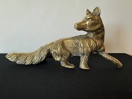 Vintage Brass Fox Figurine - MCM Decor - Rare - Etsy