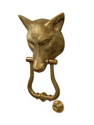Vintage Solid Brass Fox Door Knocker - Etsy