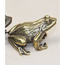 Brass Frog Animal Statue Small Sculpture Tabletop Figurine ...