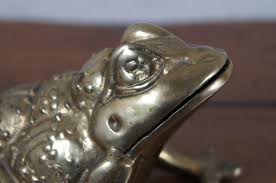 Vintage Cast Brass Frog Toad Letter Holder Figurine ...