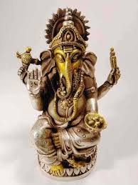 Beautiful Silver and Gold Metal Ganesh Statue - BD | eBay