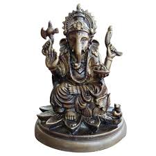 Ganesha Brass Statue 3"x4.5" Blessing Posture - Hindu Deity ...