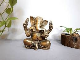 Indian Brass Statue Of Loard Ganesh ( Big Ear ) Hindhu Religious Figure Ideal | eBay