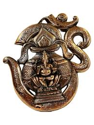 Black Metal Antique Wall Hanging Decor of Ganeshji With Om n ...