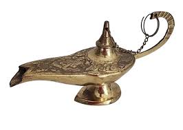 Brass Genie Oil Lamp Collectible Aladdin Chirag Incense ...