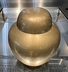 vintage mid century Asian Brass Ginger Jar / Urn 5 1/4” Tall ...