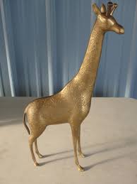 Vintage Brass Giraffe Statue 17 3/8" Tall Nice | eBay