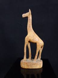 Vintage Hand-Carved Wooden Giraffe Figurine Sculpture Folk ...