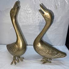 Vintage Brass, Geese 9" tall | eBay