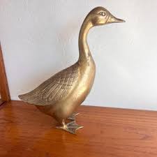 Large Vintage Solid Brass Gatco Goose Standing Duck Korea ...