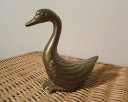 Vintage Brass Duck Figurine, Vintage Brass Bird, Water Bird ...