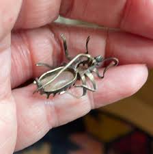 Vintage Solid Brass Cricket Grasshopper Insect Sculpture ...