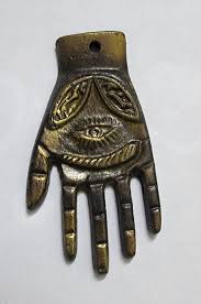 Vintage Brass Hamsaes Good Luck Hand Of Fatima Evil Eye ...