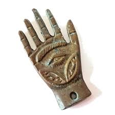 Vintage Hand Palm Protect Eye Envy Evil Pendant Rare Brass ...