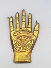 Antique Islamic Brass Small Hamsah for Good Fortune in ...