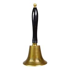 Vintage Tall Brass Church School Teacher Bell With Wooden ...