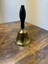 Vintage Brass Hand Bell with Black Wooden Handle for School ...
