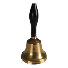 Vintage Brass and Wood Table Bell | Chairish
