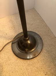 Antique vintage torchiere with pressed floral shape reverse ...