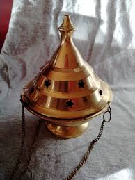 Brass Incense Charcoal Burning Handing Holder 6" | eBay