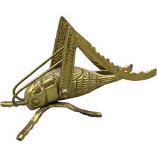 Similar Items to Vintage Solid Brass Grasshopper or Cricket ...