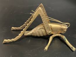Vintage Brass Grasshopper Cricket Figurine Paperweight ...
