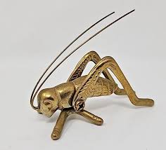 Brass Grasshopper Locust Cricket Moveable Back Legs 3.5 ...