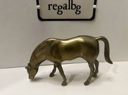 Vintage Solid Brass Horse grazing figurine (T)... | eBay