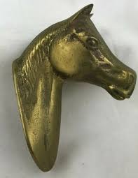 Brass Horse Head Heavy Paper Weight 4 1/2 Inch tall Figurine ...