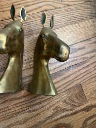 Vintage Mid Century Brass Cast Horse Equestrian Head ...