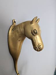 Brass Horse Wall Hook / Vintage Brass Towel Hook / Horse ...