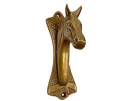 6" Antiqued Brass Horse Head Door Knocker, Equestrian ...
