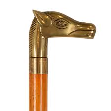 Vintage Wood Cane with Brass Horse Head Handle | Grandview Mercantile