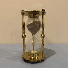 Vintage Gold Tone Brass and Glass Hourglass Sand Timer ...