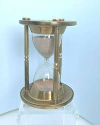 TA. Mid Century Brass Sand Timer Hourglass Maritime Nautical ...