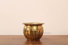 Brass Planter Small Bowl Round Pot Vessel Pooja Kalash ...