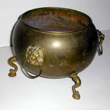 Decor, Planter, Brass, Lion's Head Rings, 20th Century | George Glazer Gallery, Antiques