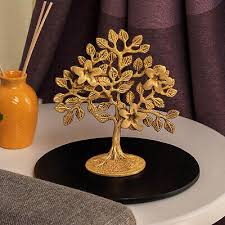 Pure Brass Kalpavriksha Tree Showpiece (6.6 inches, 700 gram ...