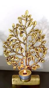 10" Inch Brass Tree Candle Holder Showpiece Vintage Tree ...