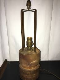 Vintage Lamp Antique Hand Made Silk Cord Industrial Pulley ...