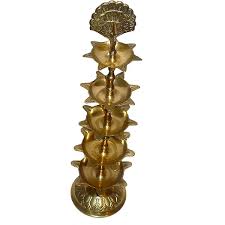 MAMTABRASS Traditional Antique Brass Urli with 5 Diya Bell Showpiece Figurine Sculpture for Home Decoration : Amazon.in: Home & Kitchen