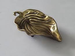 Brass Small Leaf Penny/Jewelry footed dish 4 inches | eBay