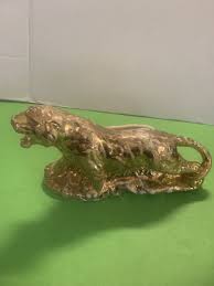 Vintage Weeping Gold Porcelain Jaguar Leopard Panther Figure ...