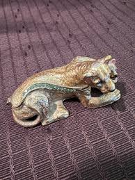 LIONESS AND CUB PILL ENAMEL CLOISSONE TRINKE BOX GREEN ...