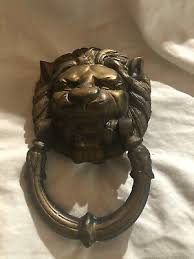 Vintage HeavyBrass Lion Head Door Knocker, 5" Widest x 7 ...